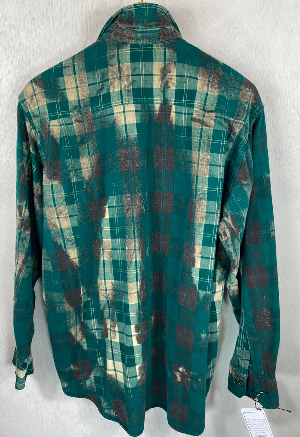 Vintage Green, White and Charcoal Flannel Size Large