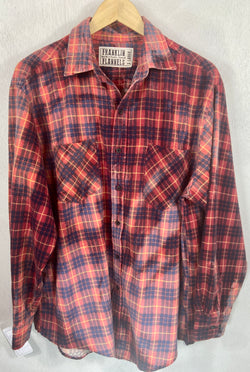 Vintage Red, Navy Blue and Yellow Flannel Size XL