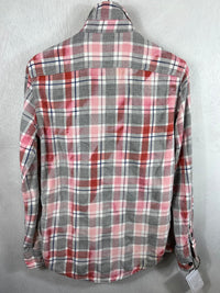 Vintage Grey, Pink and White Flannel Size Small