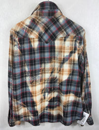 Vintage Western Style Grey, Red and Rust Flannel Size Large