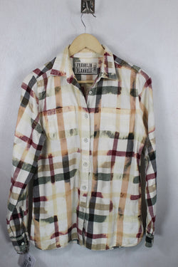 Vintage Light Yellow, Red and Army Green Flannel Size Small