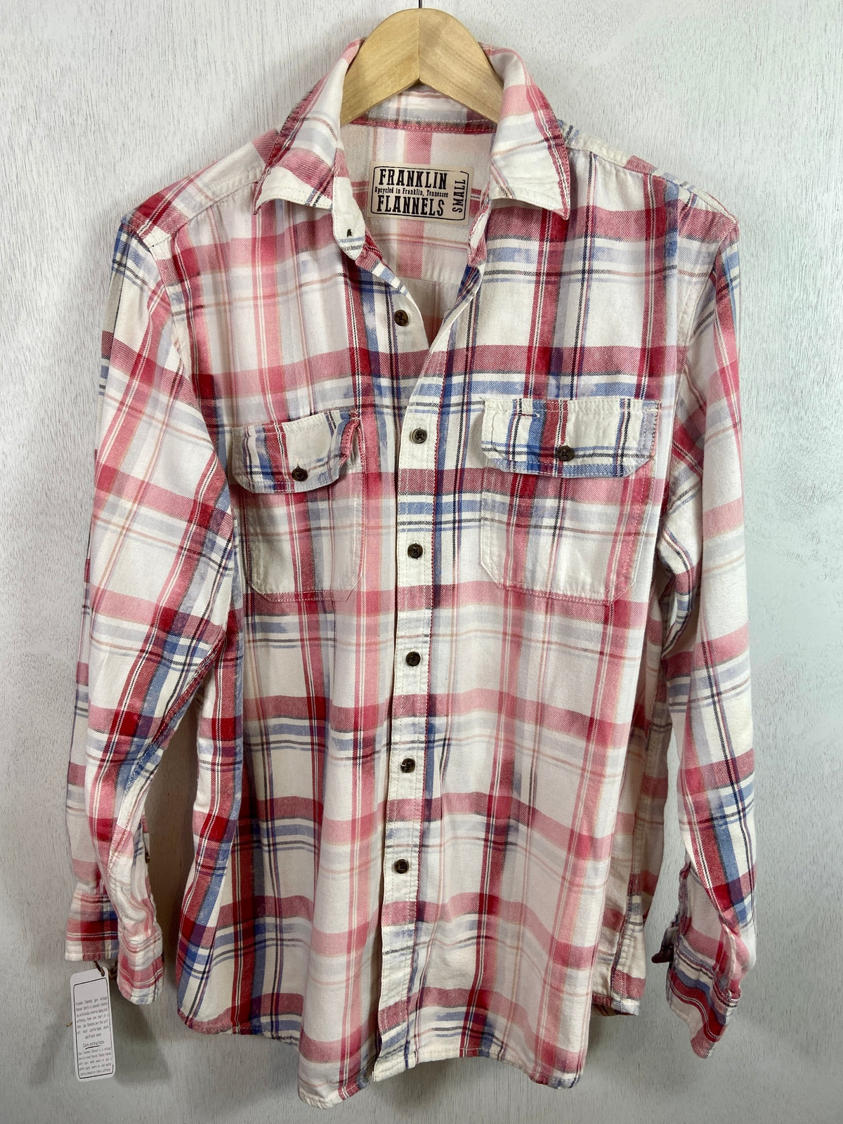 Vintage Red, White and Blue Flannel Size Small