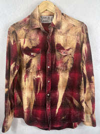 Vintage Western Style Red, Black and Gold Flannel Size Small