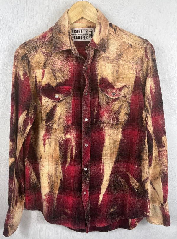 Vintage Western Style Red, Black and Gold Flannel Size Small