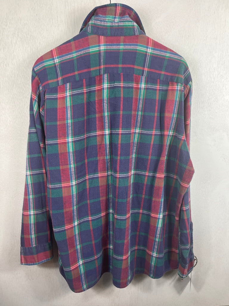 Vintage Retro Blue, Red and Green Flannel Size XL
