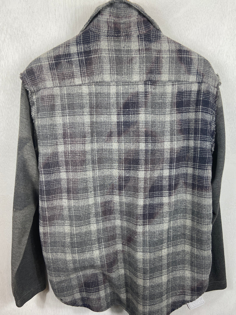 Vintage Grey and Navy Blue Flannel Size Medium