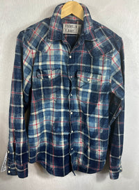 Vintage Western Style Navy Blue, Red and White Denim Size Small