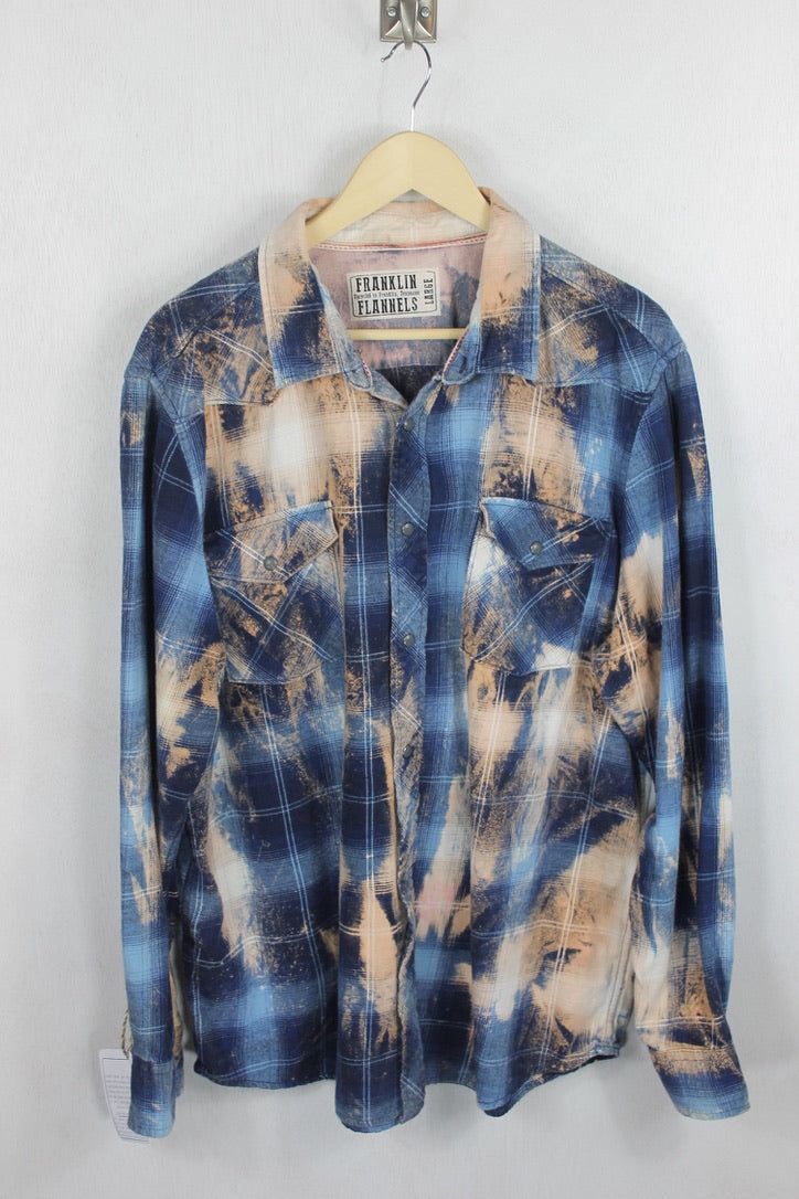 Vintage Blue and Cream Flannel Size Large