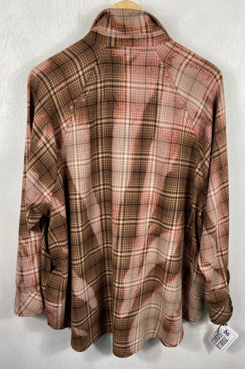 Vintage Dusty Rose and Brown Flannel Size Medium