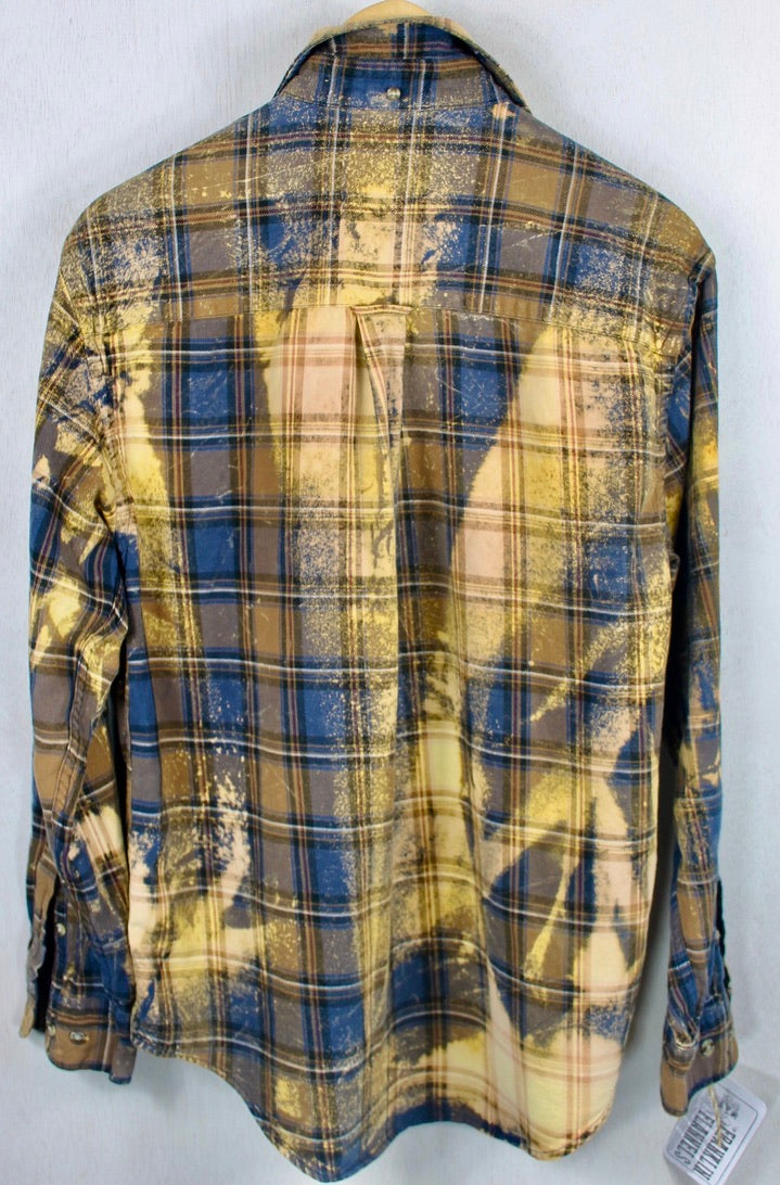 Vintage Navy Blue, Brown and Rust Flannel Size Medium