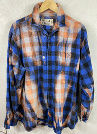Vintage Royal Blue, Black and Rust Flannel Size Large