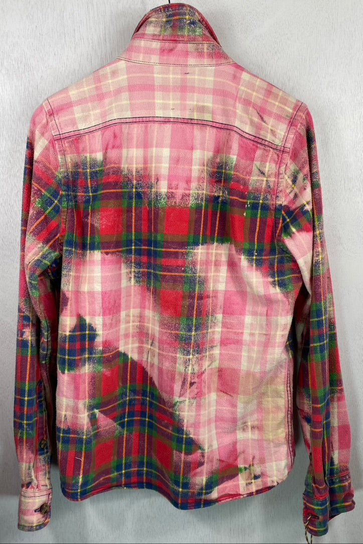 Vintage Red, Pink and Green Flannel Size Small