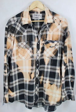 Vintage Black, Grey and Cream Western Style Flannel Size XL