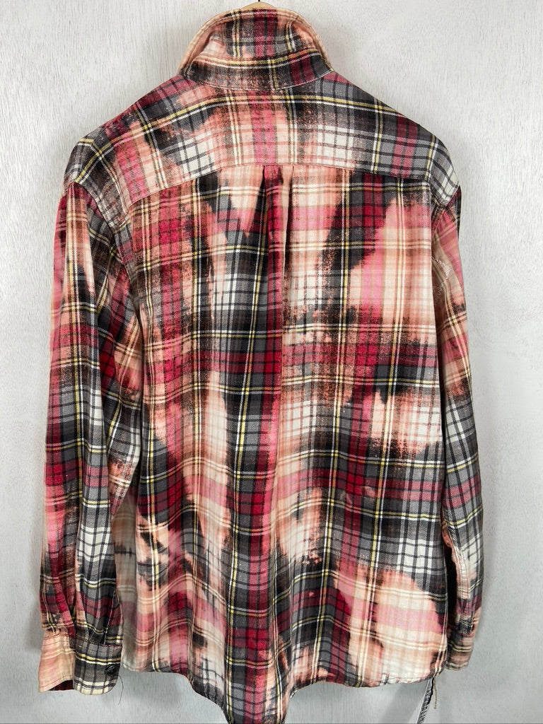Vintage Red, Pink and Black Flannel Size Large