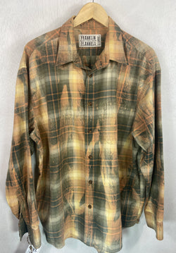 Vintage Sage, Army Green and Gold Flannel Size XL