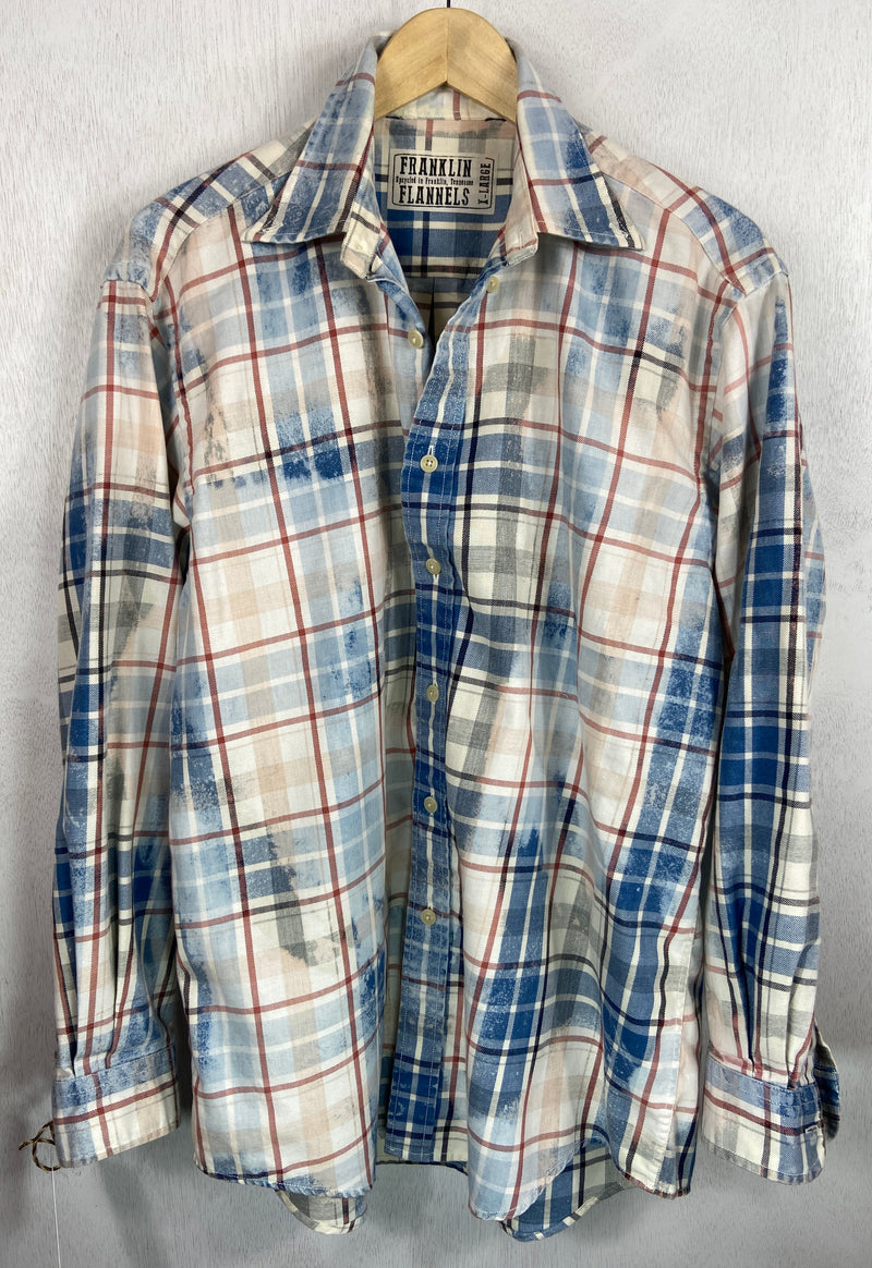 Vintage Blue, White and Red Flannel Size XL