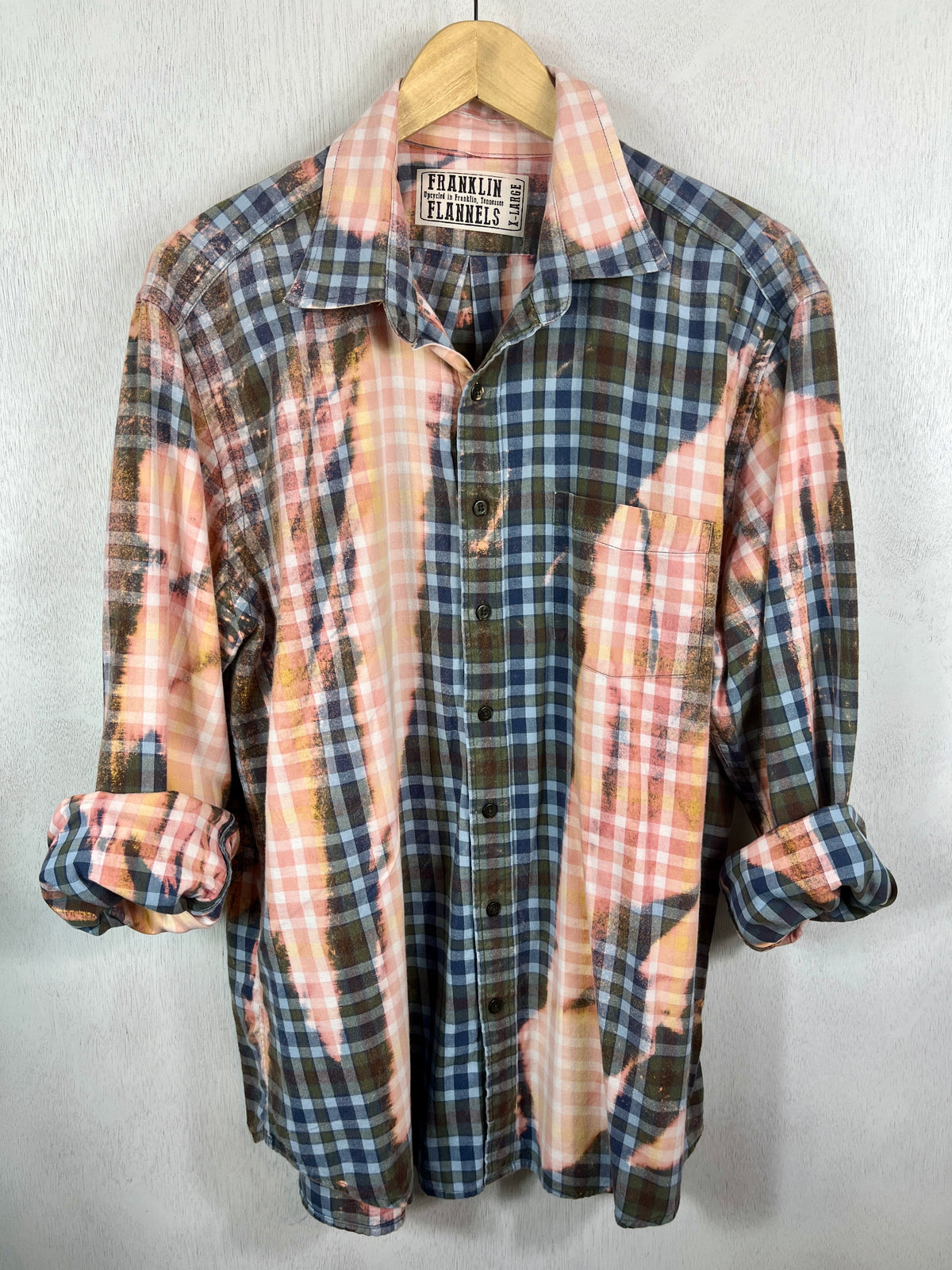 Vintage Pink, Blue and Brown Lightweight Cotton Size XL