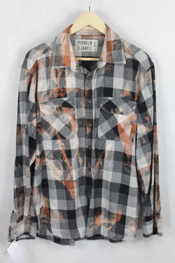 Vintage Grey and Rust Flannel Size XL