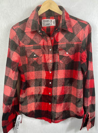 Vintage Western Style Red and Black Flannel Size Small