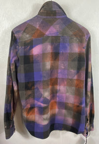 Vintage Purple, Lavender, Black and Grey Flannel Size Medium