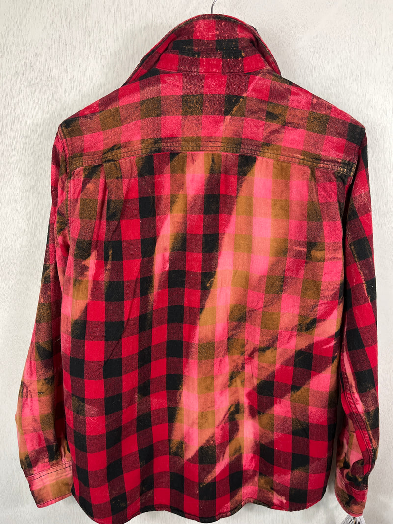 Vintage Red, Black and Pink Flannel Size Medium