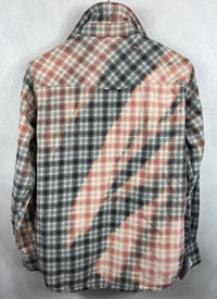 Vintage Peach, Grey and White Flannel Size Small