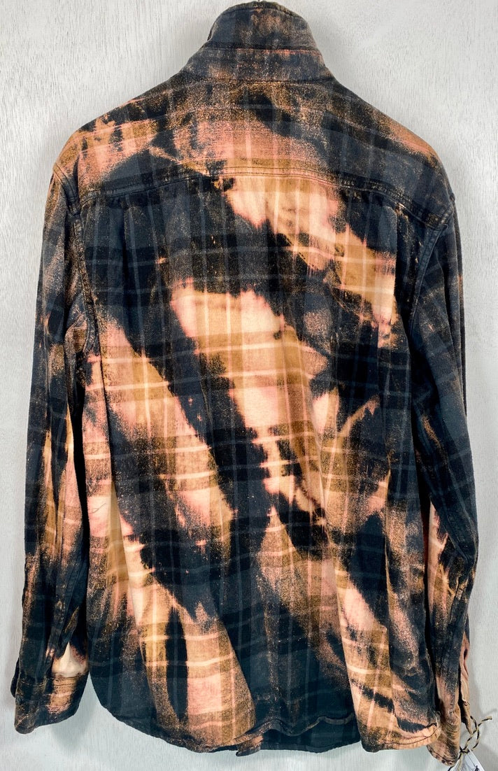 Vintage Black, Grey and Rust Flannel Size Large