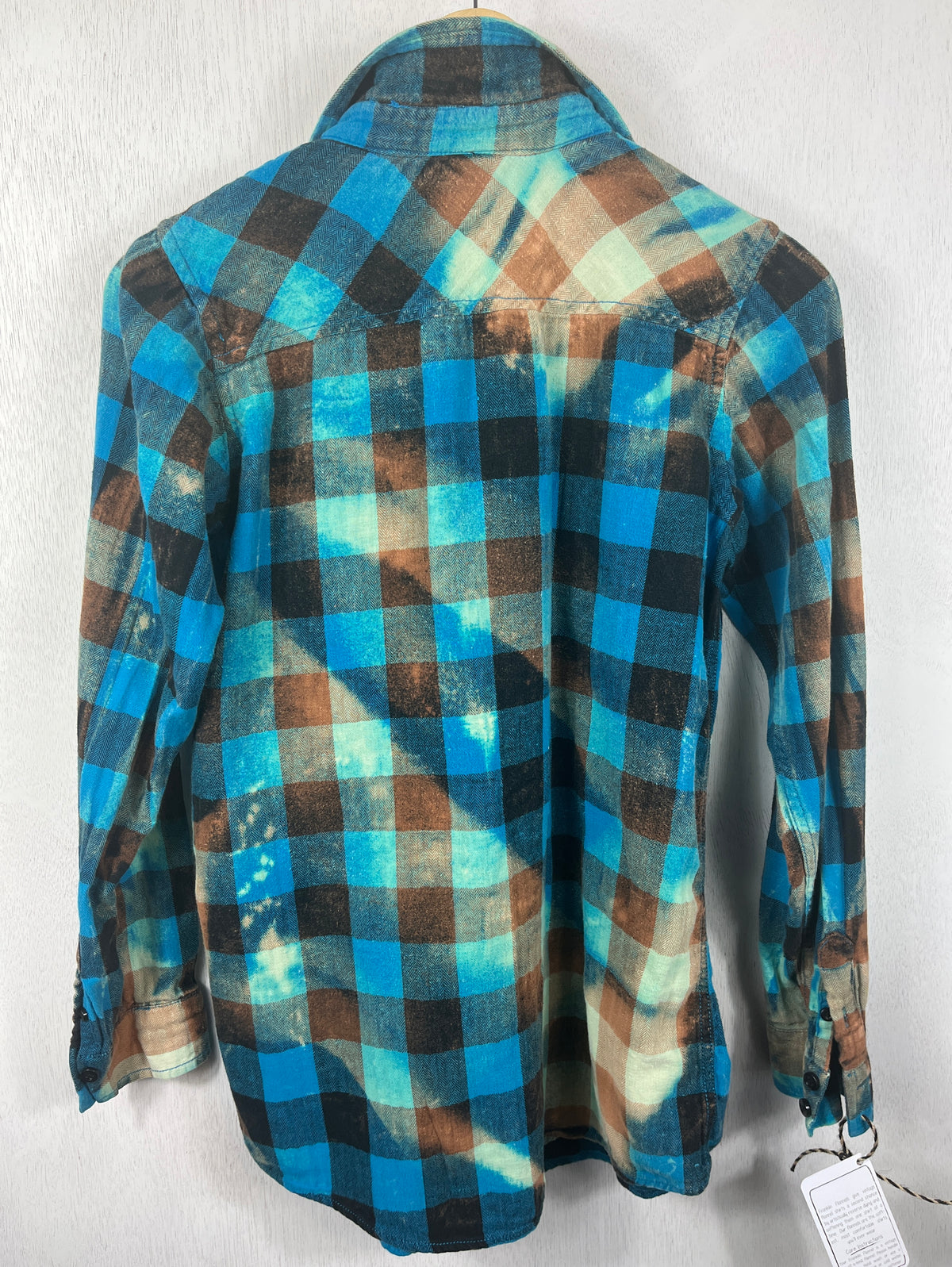 Vintage Turquoise, Black and Rust Flannel Size XS