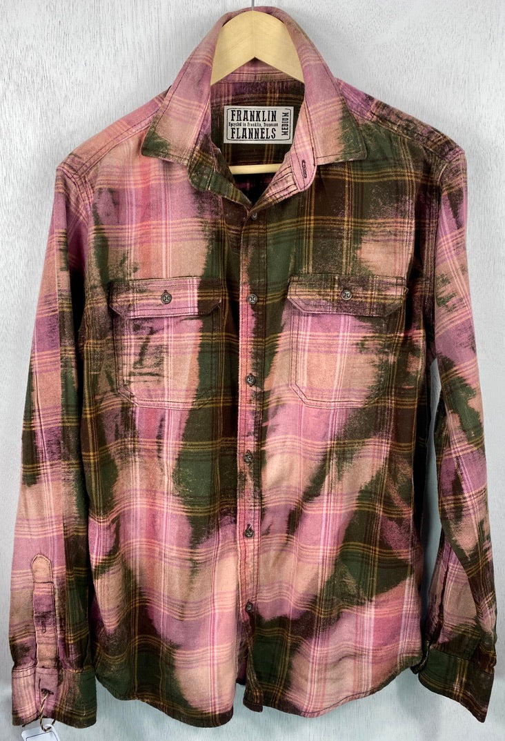Vintage Mauve, Army Green and Pink Flannel Size Medium