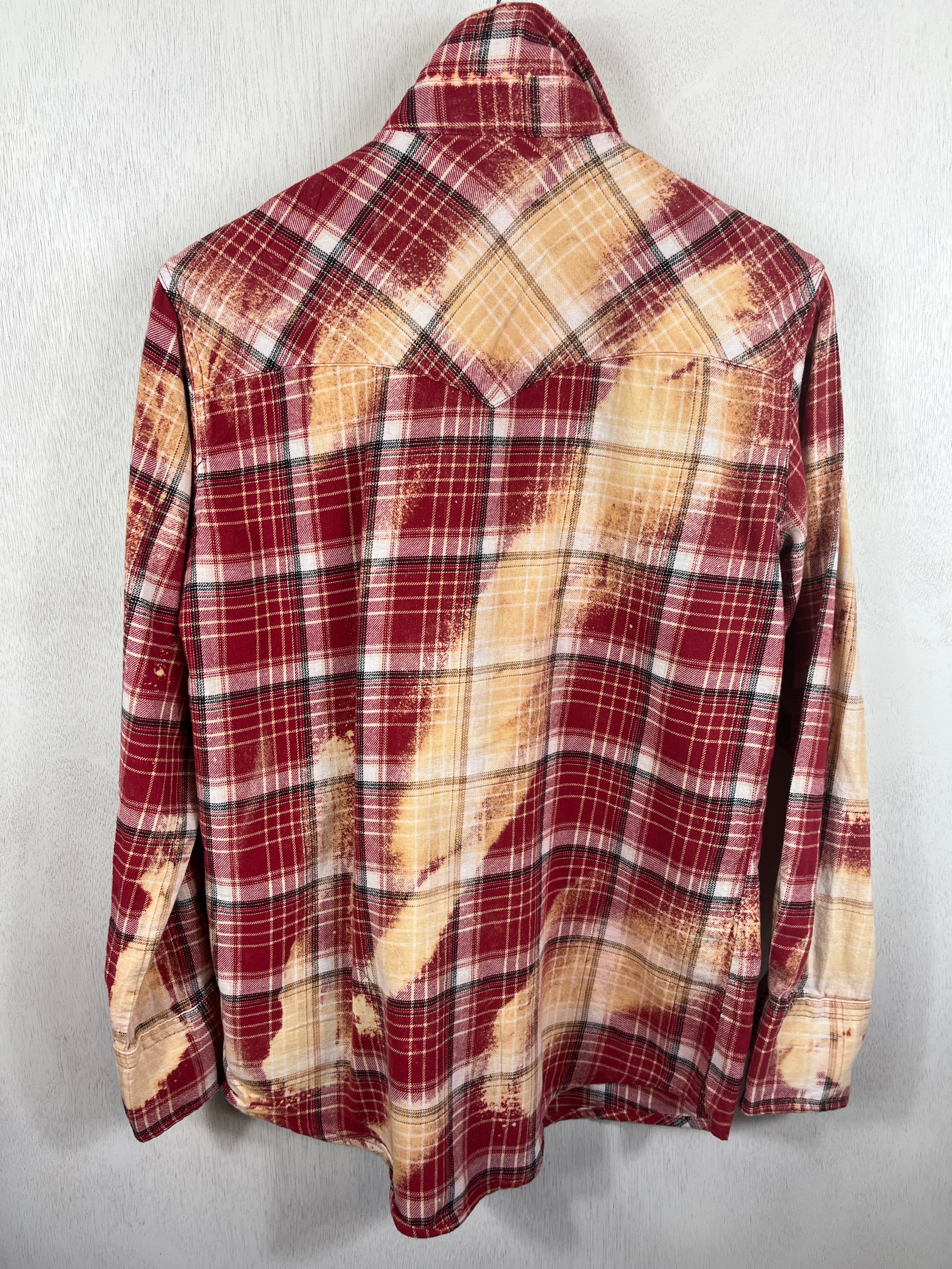 Vintage Western Style Red, Gold and White Flannel Size Medium | Franklin Flannels Vintage Western Style Red, Gold and White Flannel Size Medium | Franklin Flannels