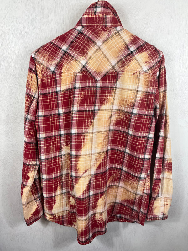 Vintage Western Style Red, Gold and White Flannel Size Medium