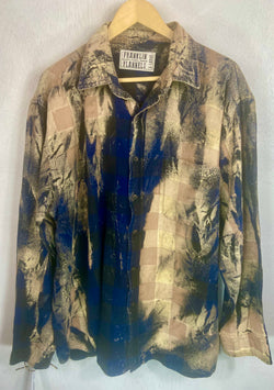 Vintage Navy, Black and Taupe Flannel Size XL