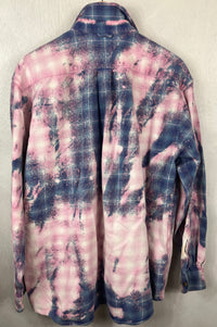 Vintage Light Blue and Pink Flannel Size XL
