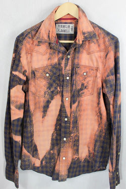 Vintage Western Style Rust and Chocolate Brown Cotton Size Small
