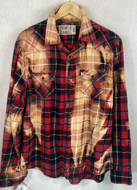Vintage Red, Black, Blue and Gold Flannel Size Large