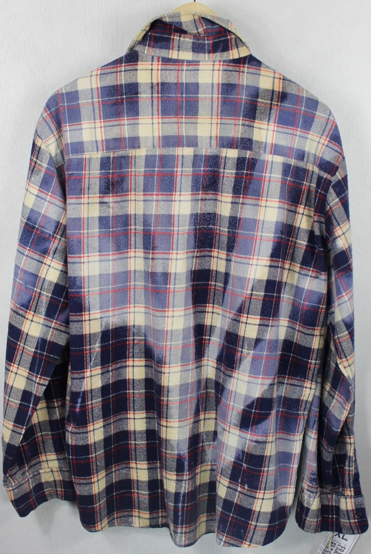 Vintage Retro Blue, Red and White Flannel Size XL