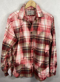 Vintage Red, White and Pink Flannel Size Medium