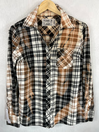 Vintage Western Style Black, White and Rust Flannel Size Small