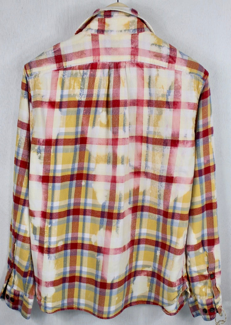 Vintage Red, Yellow, Blue and Cream Flannel Size Small