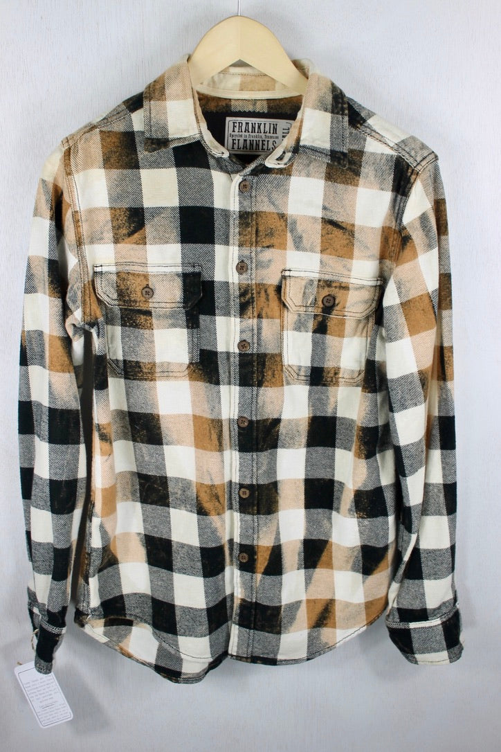 Vintage Black, White and Rust Flannel Size Small
