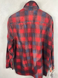 Vintage Retro Red and Navy Blue Flannel Size Large