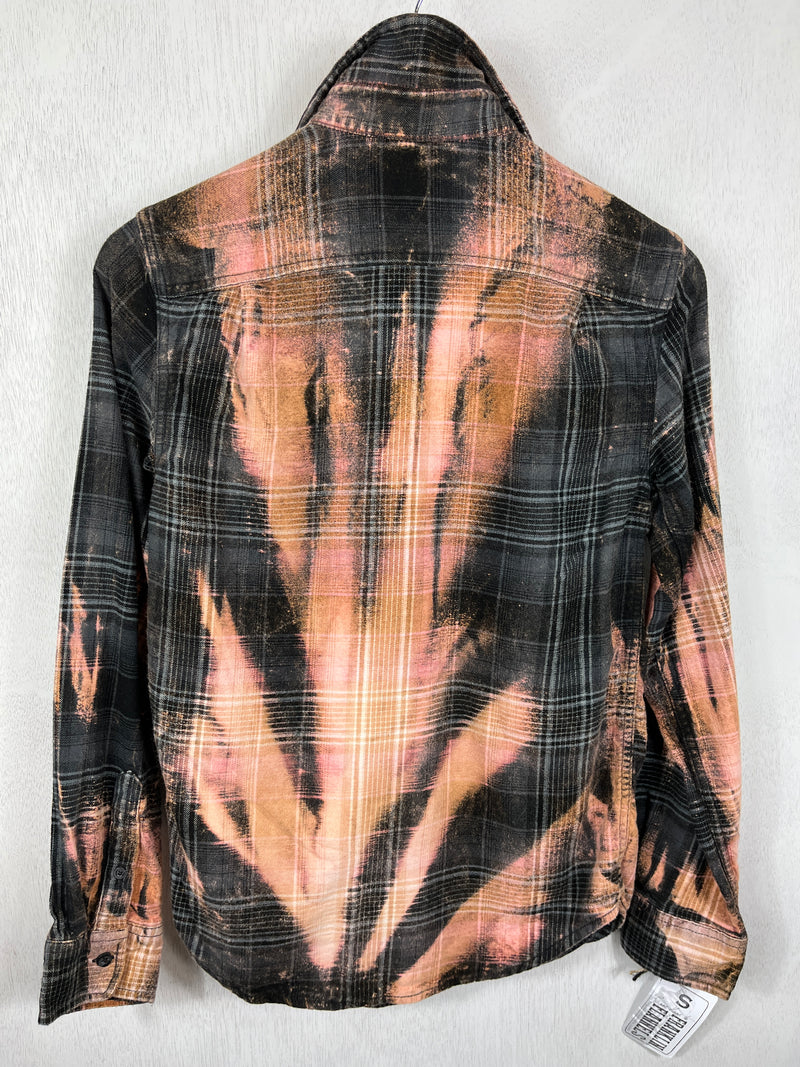 Vintage Black, Grey and Pink Flannel Size Small