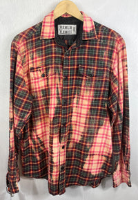 Vintage Green, Pink and Magenta Flannel Size Large