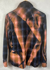 Vintage Navy Blue, Dusty Rose and Rust Flannel Size Small