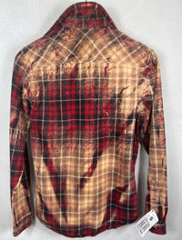 Vintage Western Style Red, Black and Gold Flannel Size Small