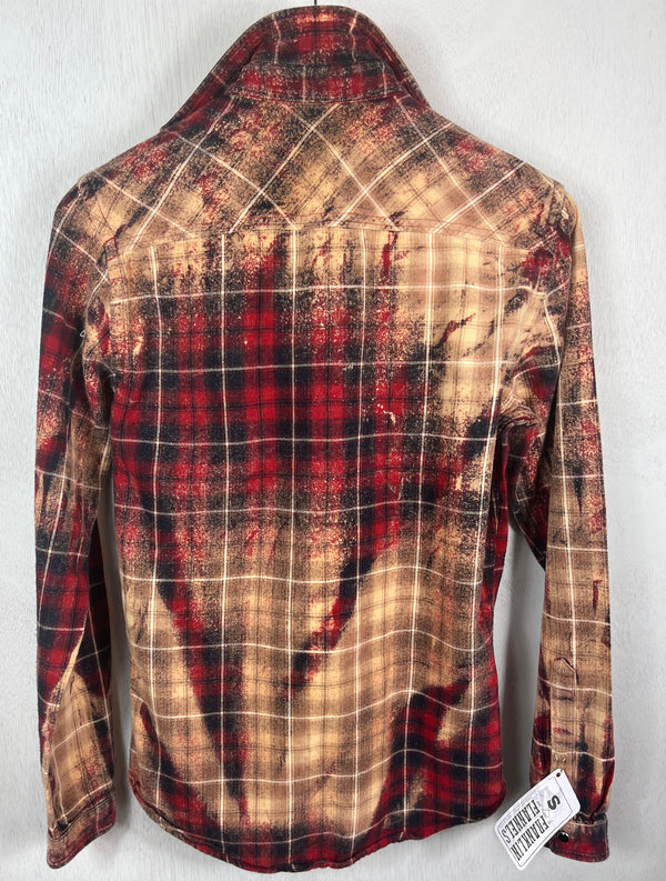 Vintage Western Style Red, Black and Gold Flannel Size Small