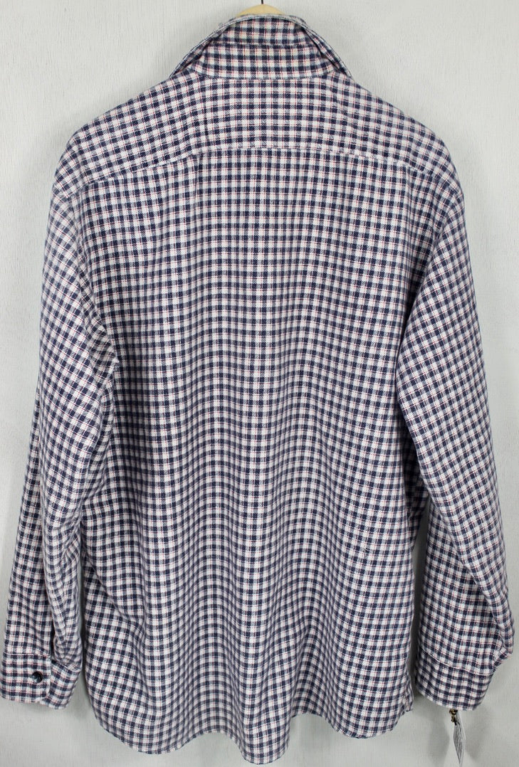 Vintage Retro Red, White and Blue Flannel Size XL