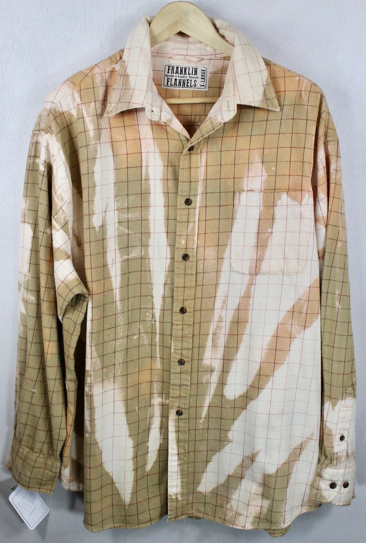 Vintage Caramel, Cream and Pink Flannel Size XL