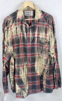 Vintage Black, Red and Sand Flannel Size XL