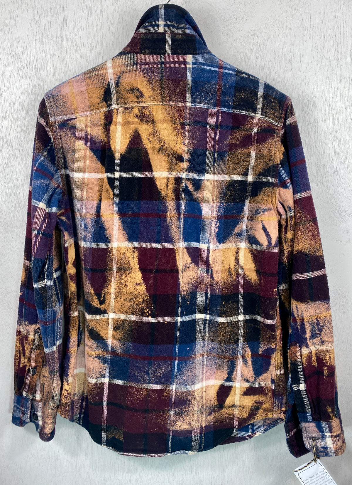 Vintage Navy Blue, Burgunday and Gold Flannel Size Small